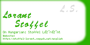 lorant stoffel business card